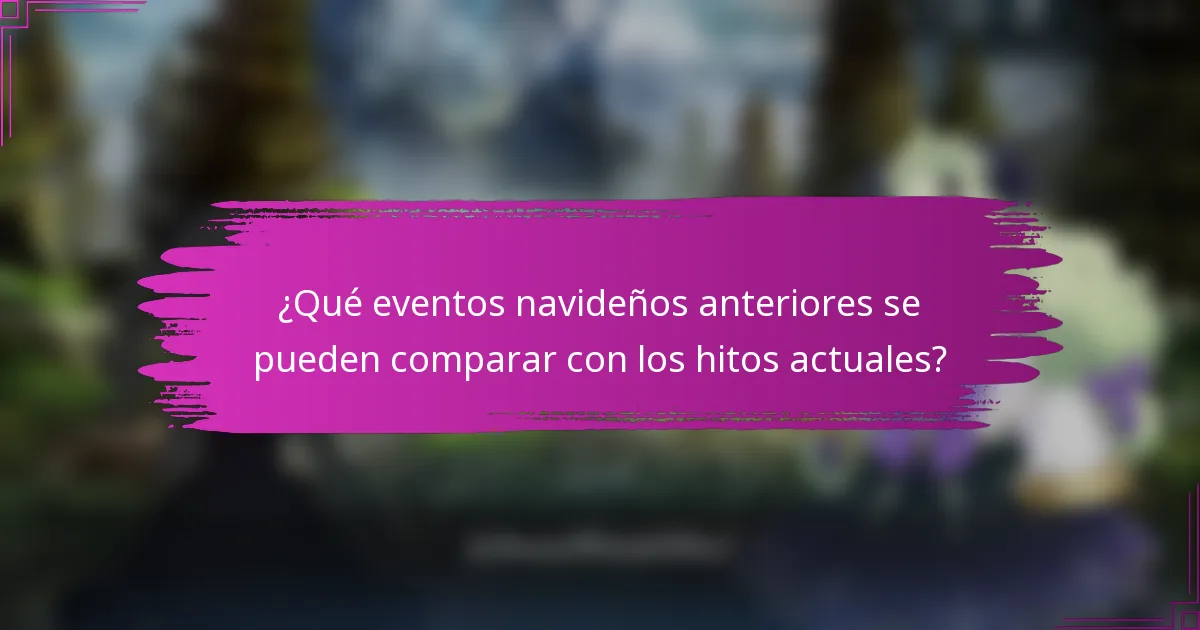 ¿Qué eventos navideños anteriores se pueden comparar con los hitos actuales?